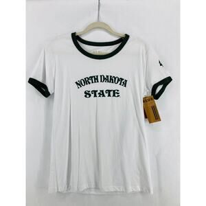 NWT Blue Eighty Four North Dakota State Green & White Ringer T-Shirt Size Medium
